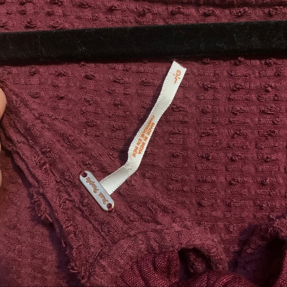 Free People Maroon Walking In Hueco Open Back Top - Picture 5 of 5